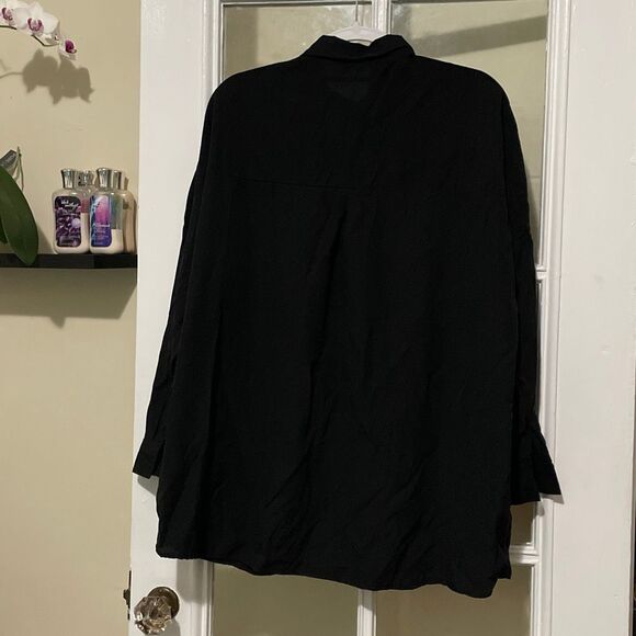 Polo Bonetta long sleeve black button down formal collared shirt size XXL-3XL - Picture 2 of 9